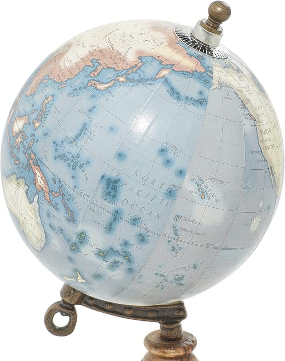 Deco 79 Plastic Globe with Wood Base, 5 x 5 x 10, Brown