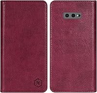 Vista 10 de Funda tipo cartera para Samsung Galaxy S10 con bloqueo RFID, soporte de ranura para tarjetas, funda protectora de cuero para Samsung Galaxy S10