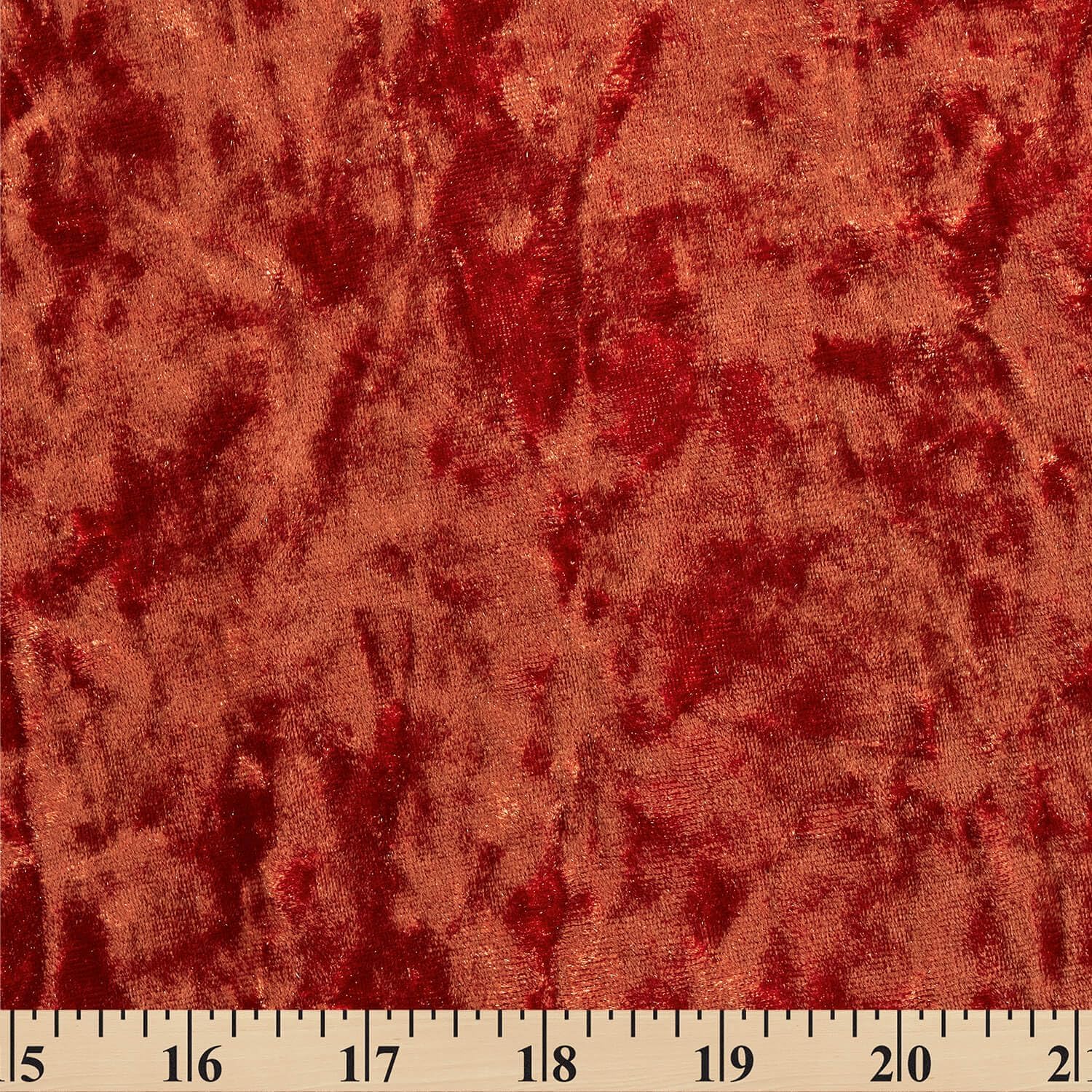Stretch Crushed Velvet 62 Fabric by The Yard (Rust)