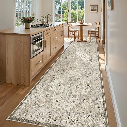 Miniatura 128 de Madane Alfombra lavable de 2 x 3 pies, alfombra de entrada pequeña, antideslizante, vintage, para entrada interior, alfombra de pelo bajo