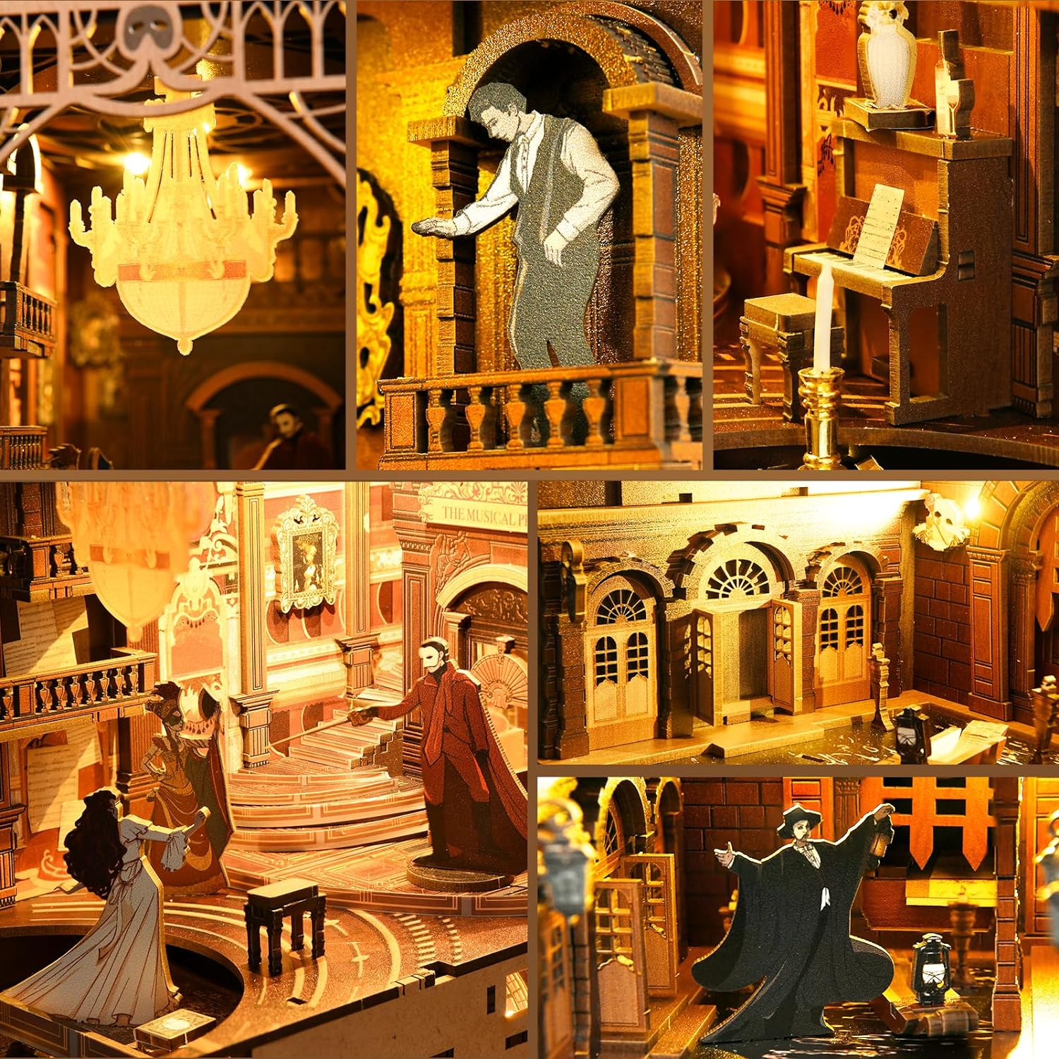 Book Nook Kit, DIY Miniature Dollhouse Booknook Kit (Phantom of The Opera & Hemingway House)