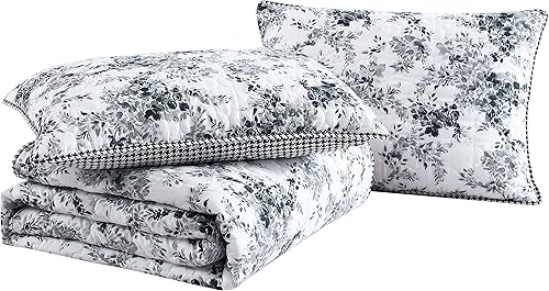 Miniatura 4 de Betsey Johnson - Juego de edredón individual acogedor juego de ropa de cama reversible de microfibra cepillada decoración casual para todas las