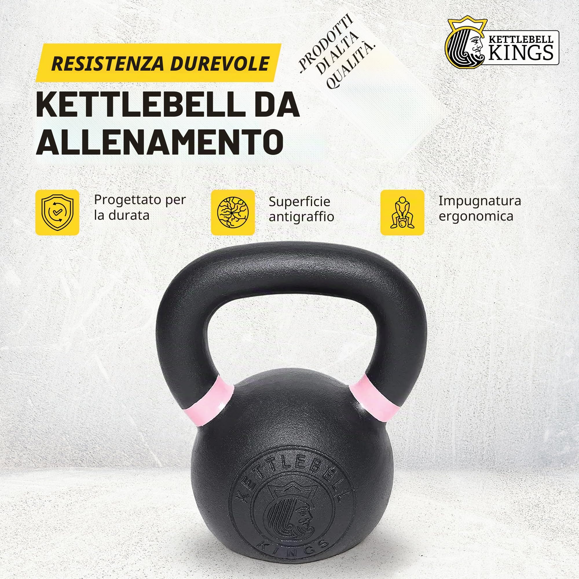 Kettlebell kettlebell Kings | Powder Coat | Progettato per Crossfit, Esercizi di Allenamento della Forza & HIIT