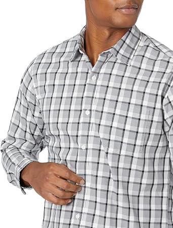 Amazon Essentials Men's Regular-Fit Long-Sleeve Casual Poplin Shirt, Button Front, Business Casual, Collared
