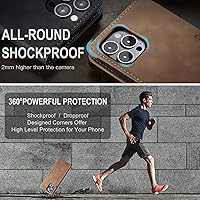 Vista 17 de SINIANL Funda de cuero para iPhone 15 Pro Max, cartera para iPhone 15 Pro Max, funda tipo cartera plegable con función atril magnética, ranuras