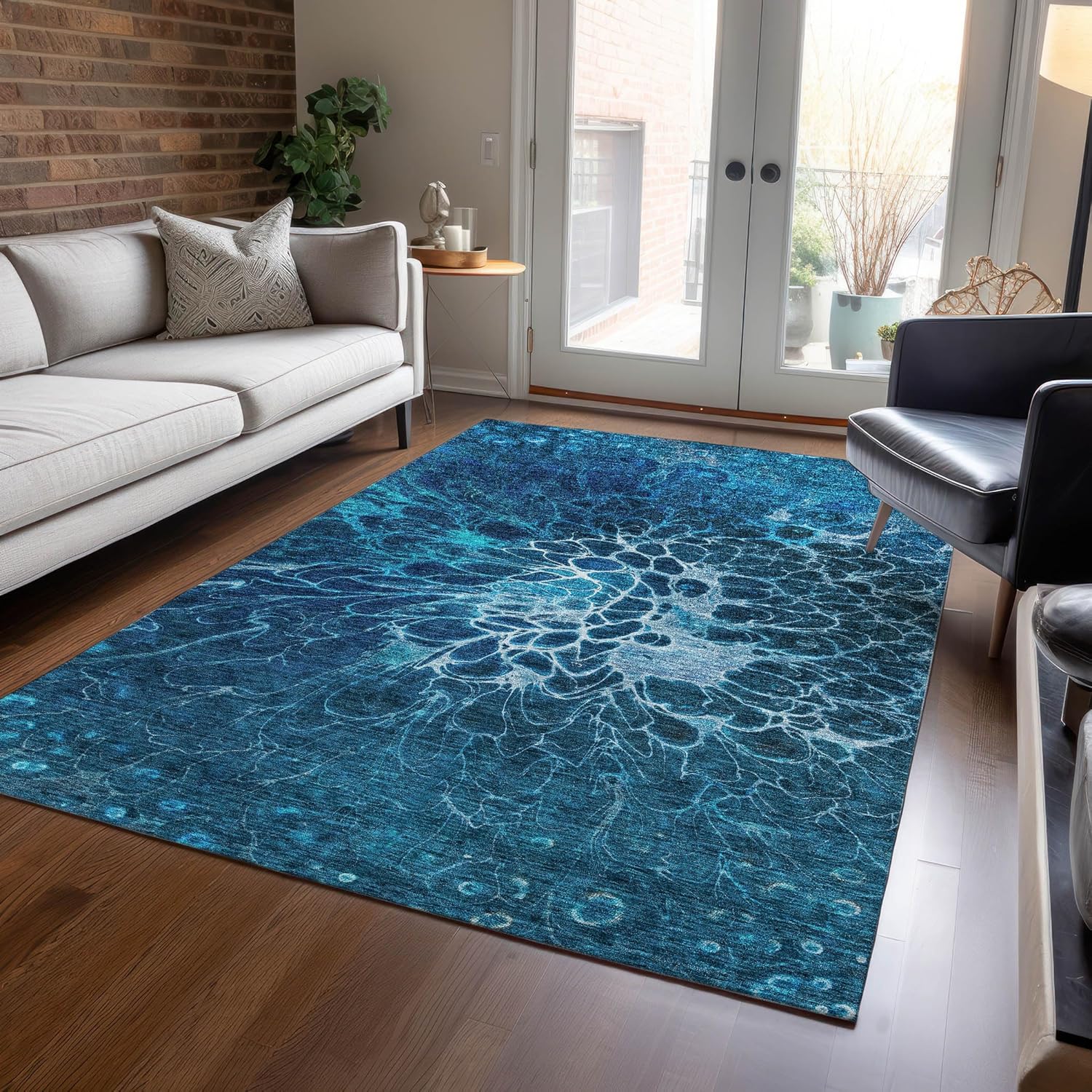 Addison Rugs Chantille ACN652 Navy 3' x 5' Indoor Outdoor Area Rug, Easy Clean, Machine Washable, Non Shedding, Bedroom, Entry, Living Room, Dining Room, Kitchen, Patio Rug