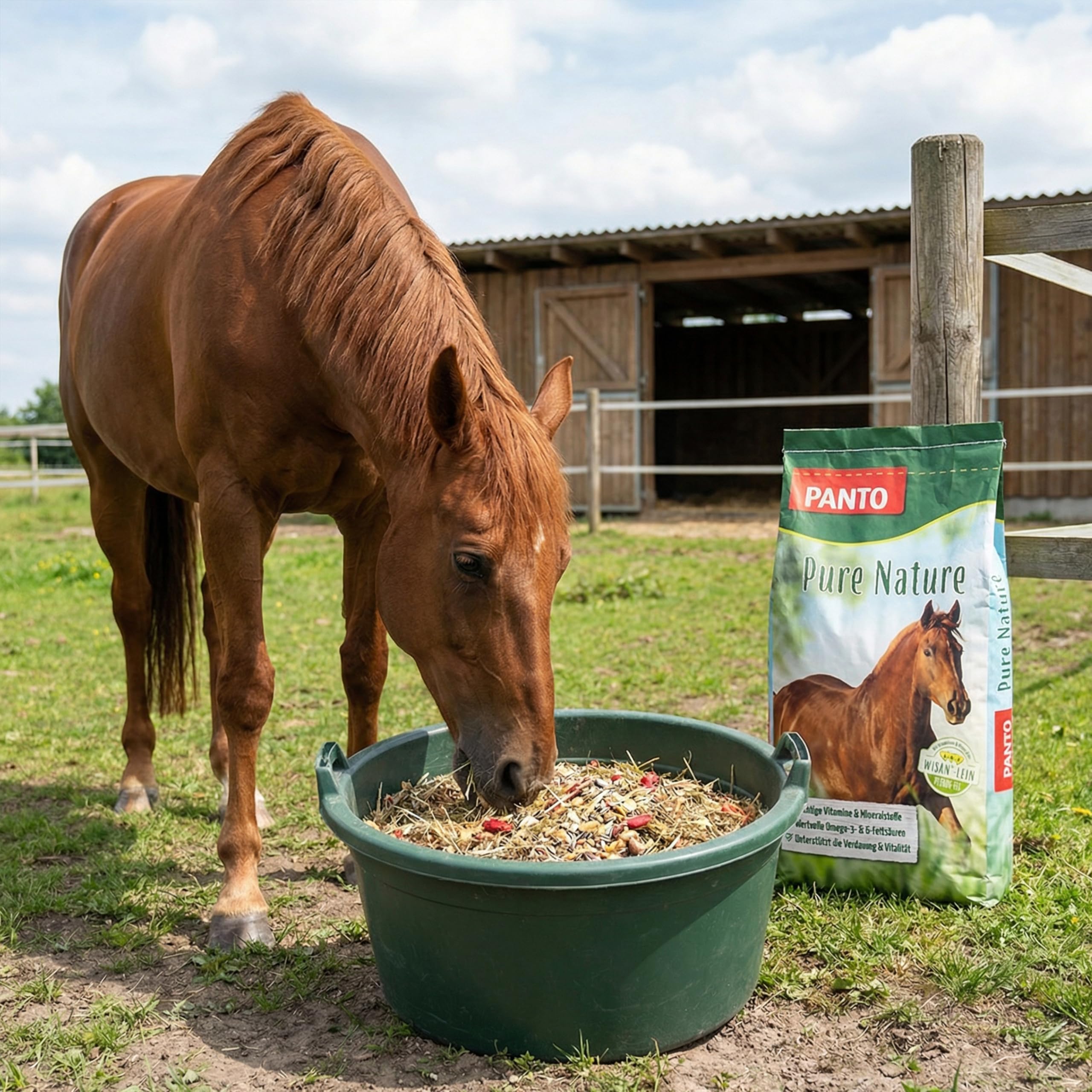 PANTO Pure Nature 15 kg – Pferdefutter Strukturfutter mit Wisan-Lein