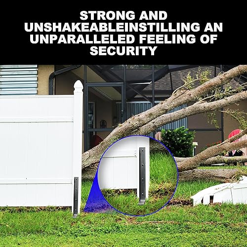 Miniatura 8 de AKINGKONG Kit de anclaje de reparación de poste de valla más grueso, estacas de poste de valla de acero, soporte de poste de valla de madera de 4 x