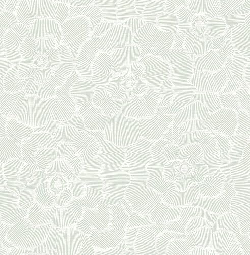 A-Street Prints 2969-26036 Periwinkle Papel pintado floral texturizado gris claro