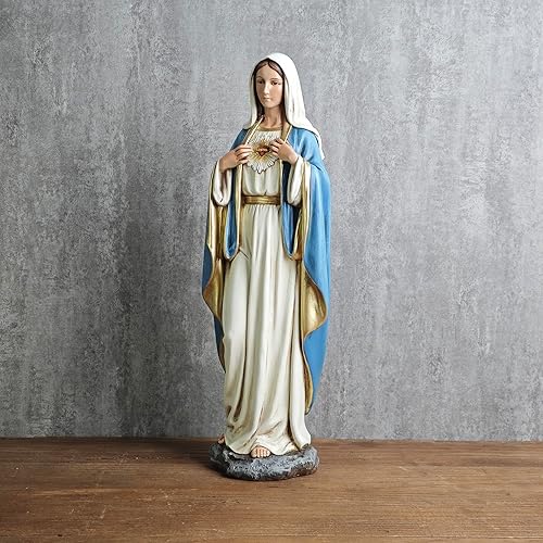 Miniatura 6 de BC Estatua Católica del Corazón Inmaculado de la Virgen María, 16.5" de Altura, Figura de la Santa Madre para Altar, Regalo Religioso, Decoración