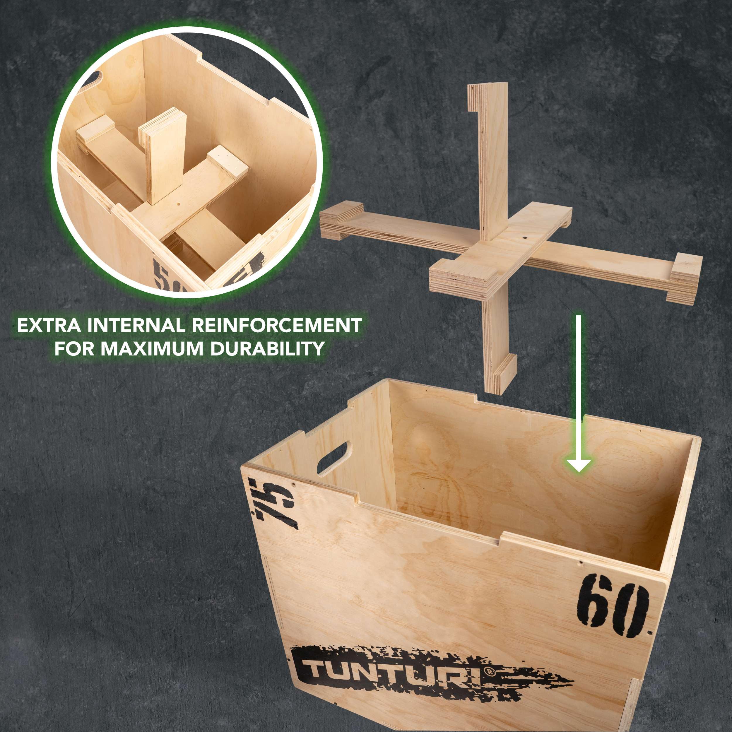 Tunturi Cajón Pliométrico Madera Tamaño: 40/50/60cm