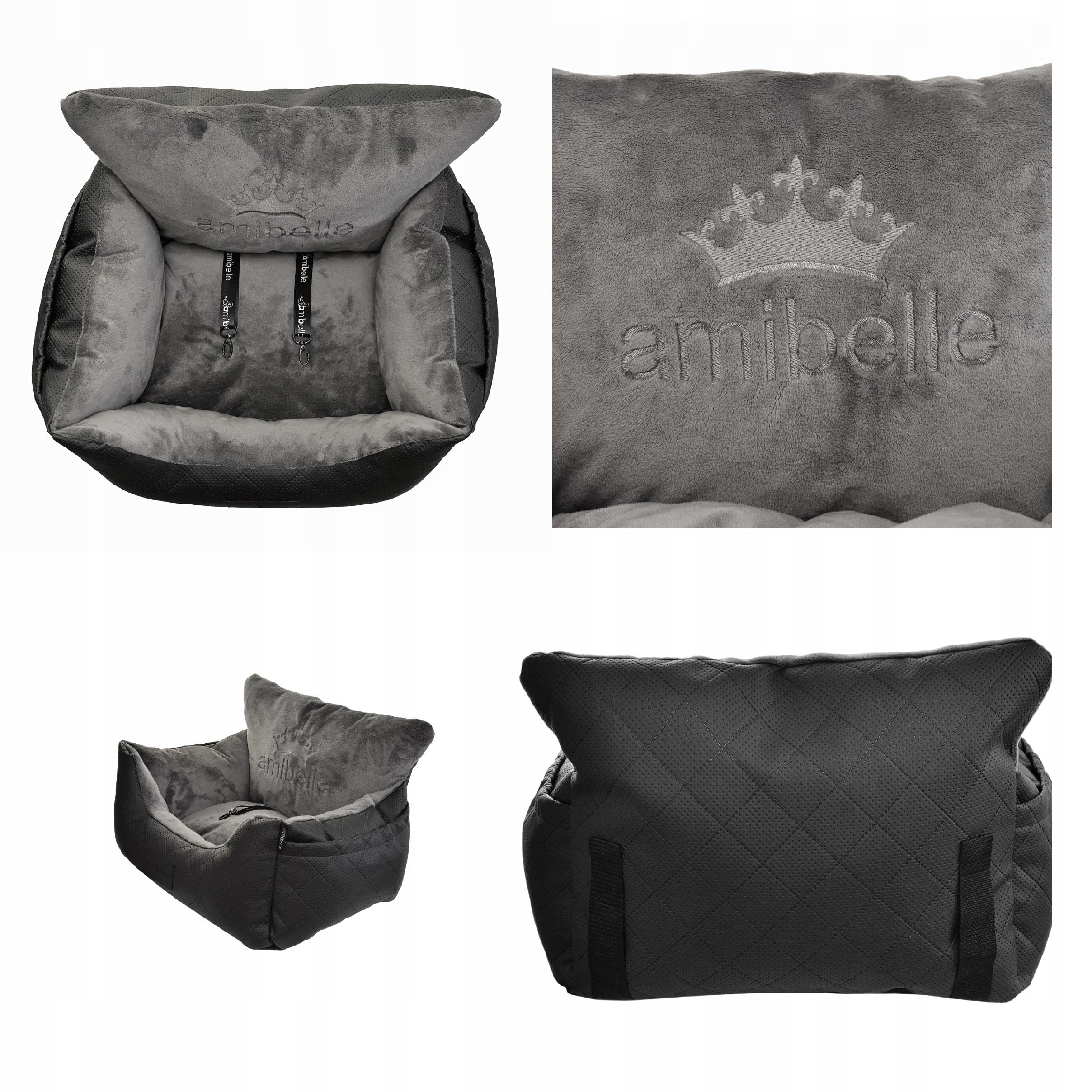 Hunde Autositz 40x57 cm Schwarz - 2in1 Sitz für Hund und Katze