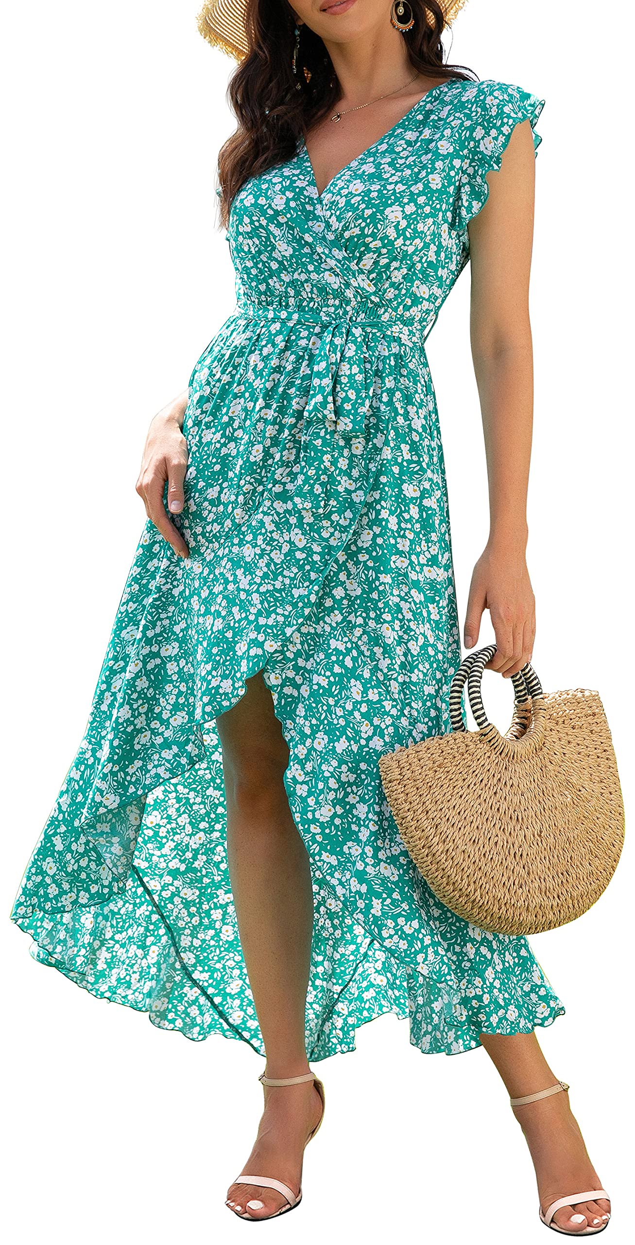 GRECERELLE Abito Lungo Flowy Morbido Donna