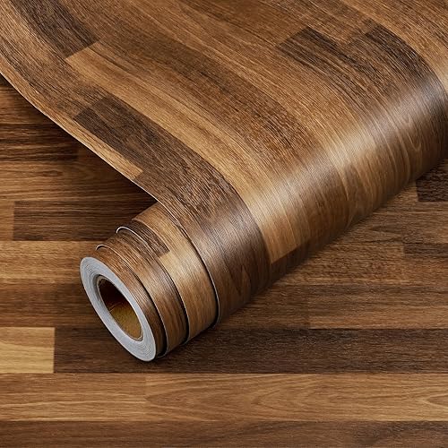 Miniatura 2 de YENHOME Papel de contacto de madera, papel de contacto de grano de madera, papel tapiz de madera para despegar y pegar para pared de baño, papel