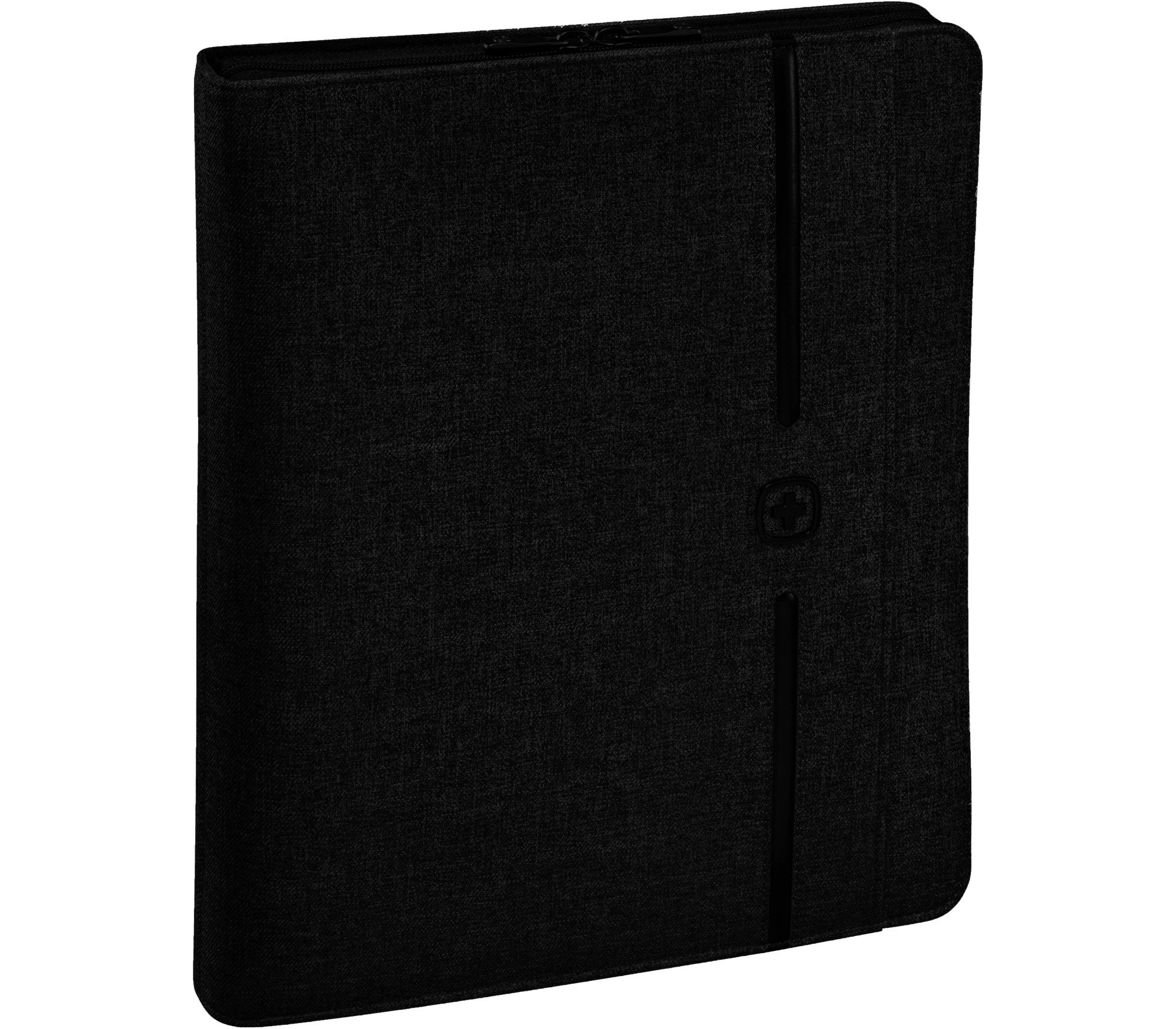 WENGER Portablocco Affiliate con Blocco a Righe e Tasca per Tablet fino a 10”, Portablocco con Organizer, Poliestere, Blocco A4, Uomo Donna, Nero, 601361