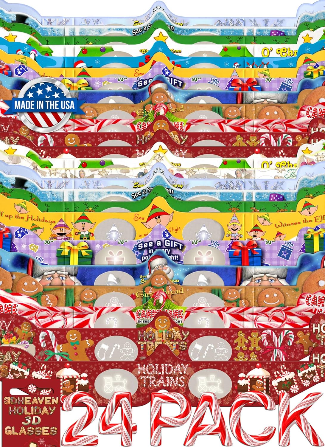 24 Pairs Holiday 3D Glasses –...