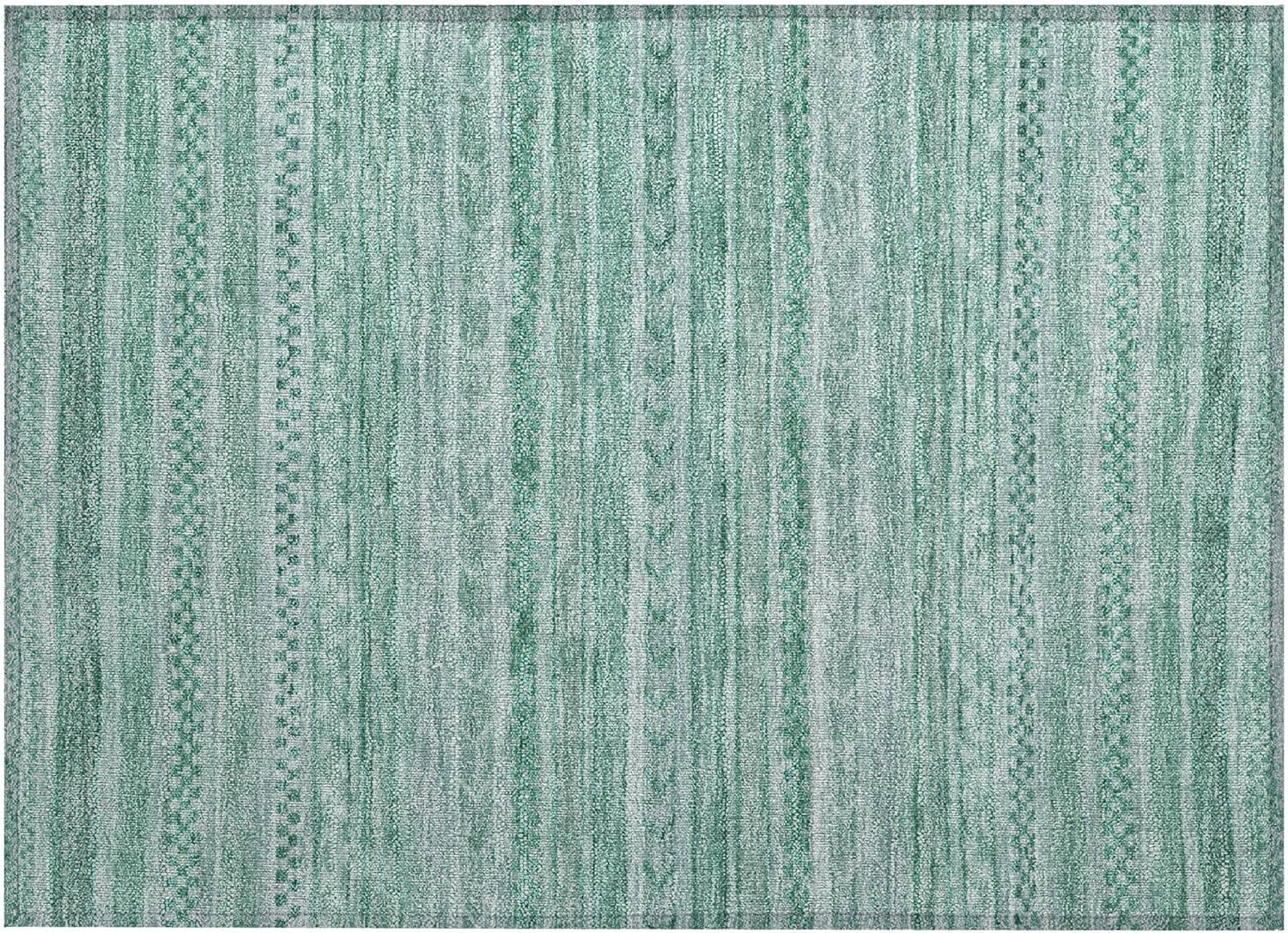 Addison Rugs Chantille ACN1625 Turquoise 1'8" x 2'6" Indoor/Outdoor, Machine Washable, Easy Clean, Non Shedding, Bedroom, Living Room, Dining Room, Kitchen, Patio Rug