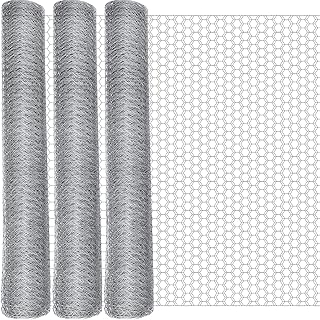 GlikCeil 48 in x 300 ft Chicken Wire Mesh Fencing for Floral Garden, 23 Gauge Silver Galvanized Steel Wire, 1 Inch Hexagonal Hardware Cloth Netting for Farm Crafts Poultry Coop Barrier Rabbit Cage