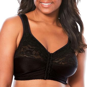 Comfort Choice Womens Plus Size Easy Enhancer Front-Close Wireless Bra