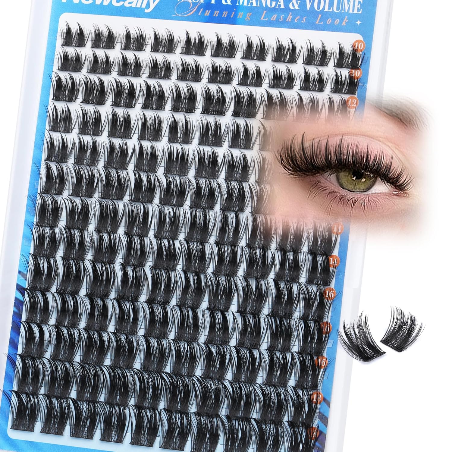 Newcally Eyelash Clusters Volume Lash Extensions - DIY Wispy