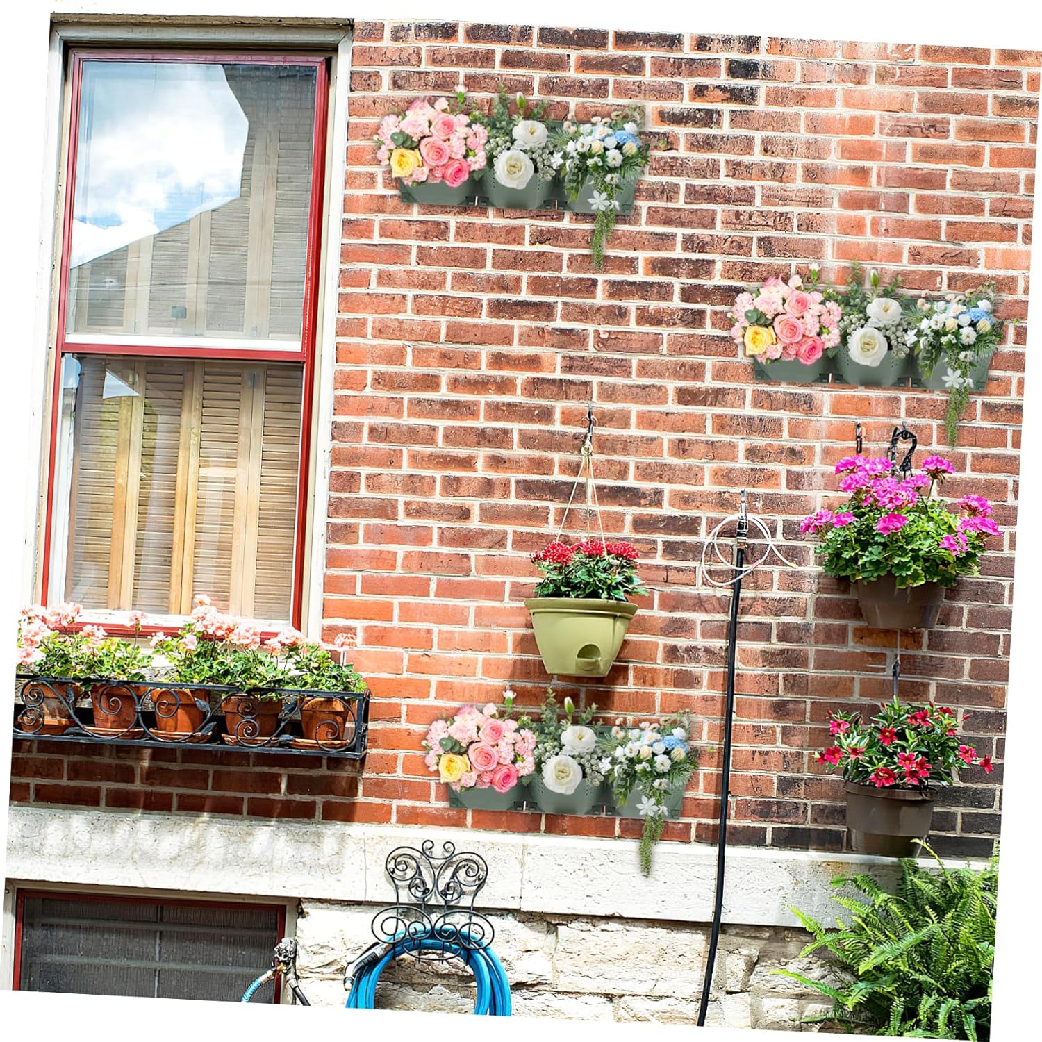 BESTonZON Creative Vertical Wall Planter Pots Stackable Living Wall Mount for Indoor Gardens Balconies and Patios Ventilated Design for Healthy Plant Growth