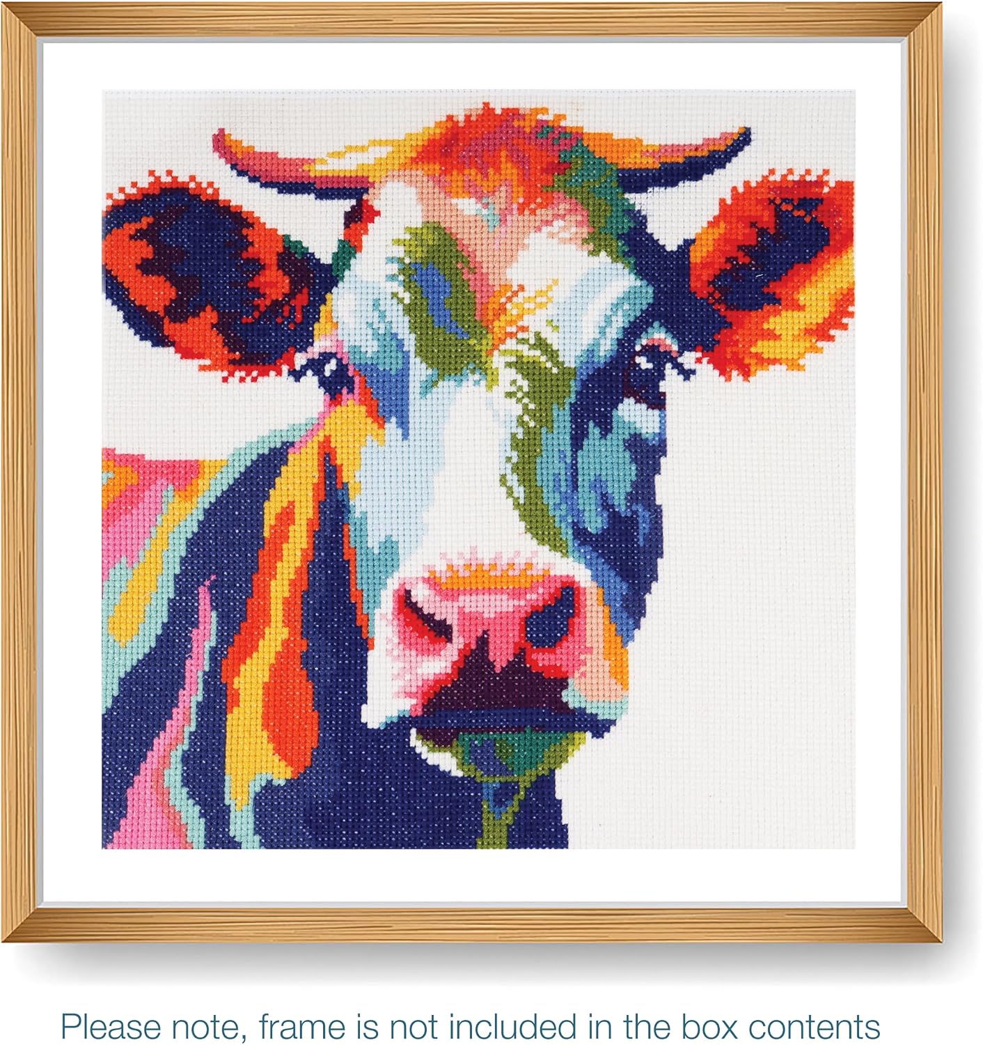 Trimits Large Cross Stitch Kits - Counted Embroidery Needlework for Adults Beginners Kids, Christmas Gifts Wall Art (Frame Not Included), 11 Count, Cow