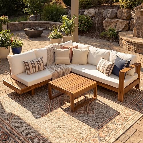 Christopher Knight Home Tenny 5-Seater Acacia Wood Patio Furniture Set,