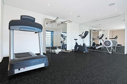 Miniatura 5 de Playsafer Genaflex Lite - Azulejos de goma para encastrar de 516 para suelo de gimnasio, equipos y áreas de ejercicio, 20 x 20, Negro