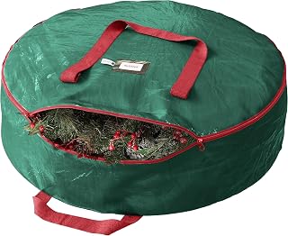 Heavy Duty Wreath Storage Bag - 24 Inch, 1-Pack - Waterproof Plastic Material - Holds 24 Inch Wreaths For Year Round Storage