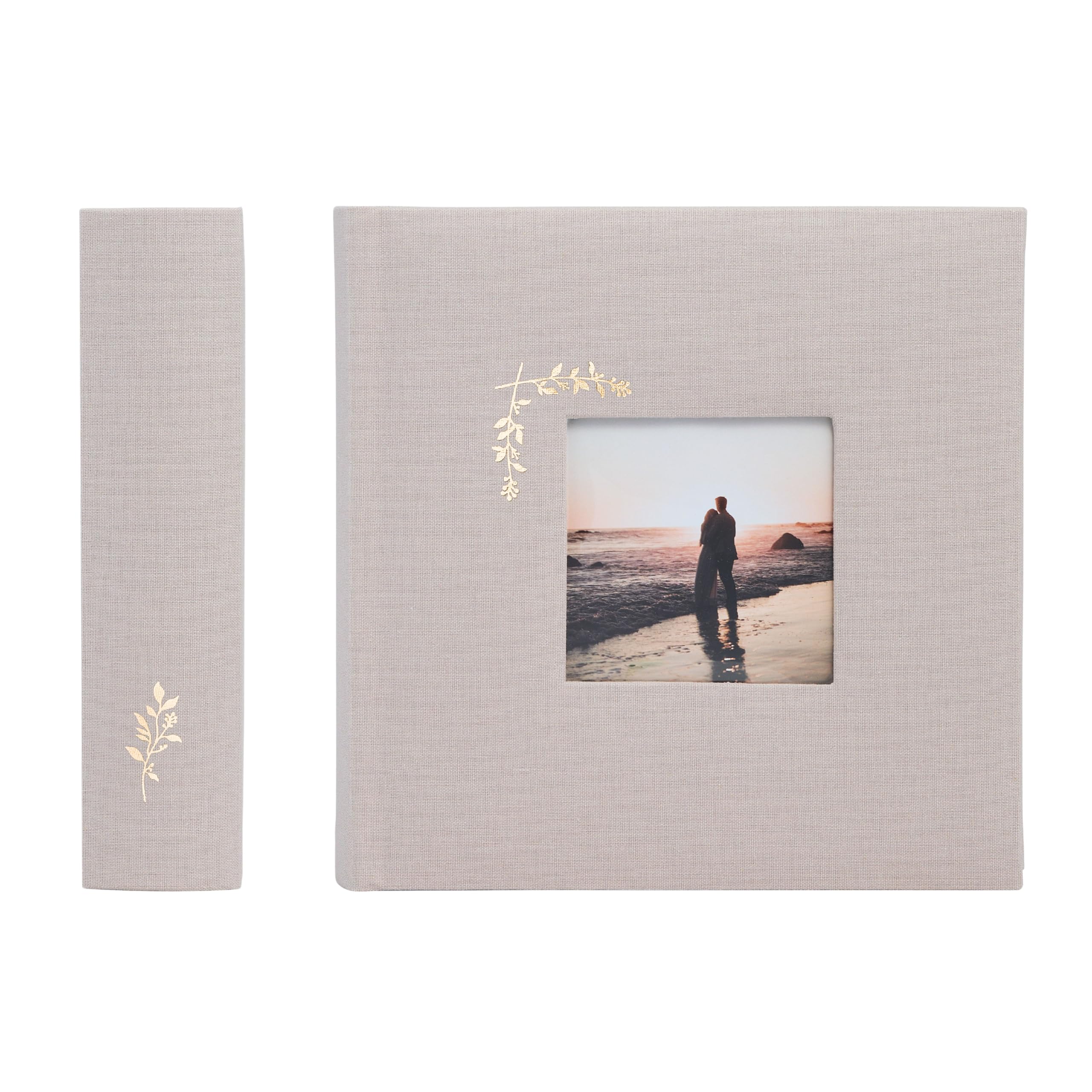 Elegant Linen Photo Album - 200 Acid-Free Pockets for 4x6 Pics - Perfect for Weddings & Gifts
