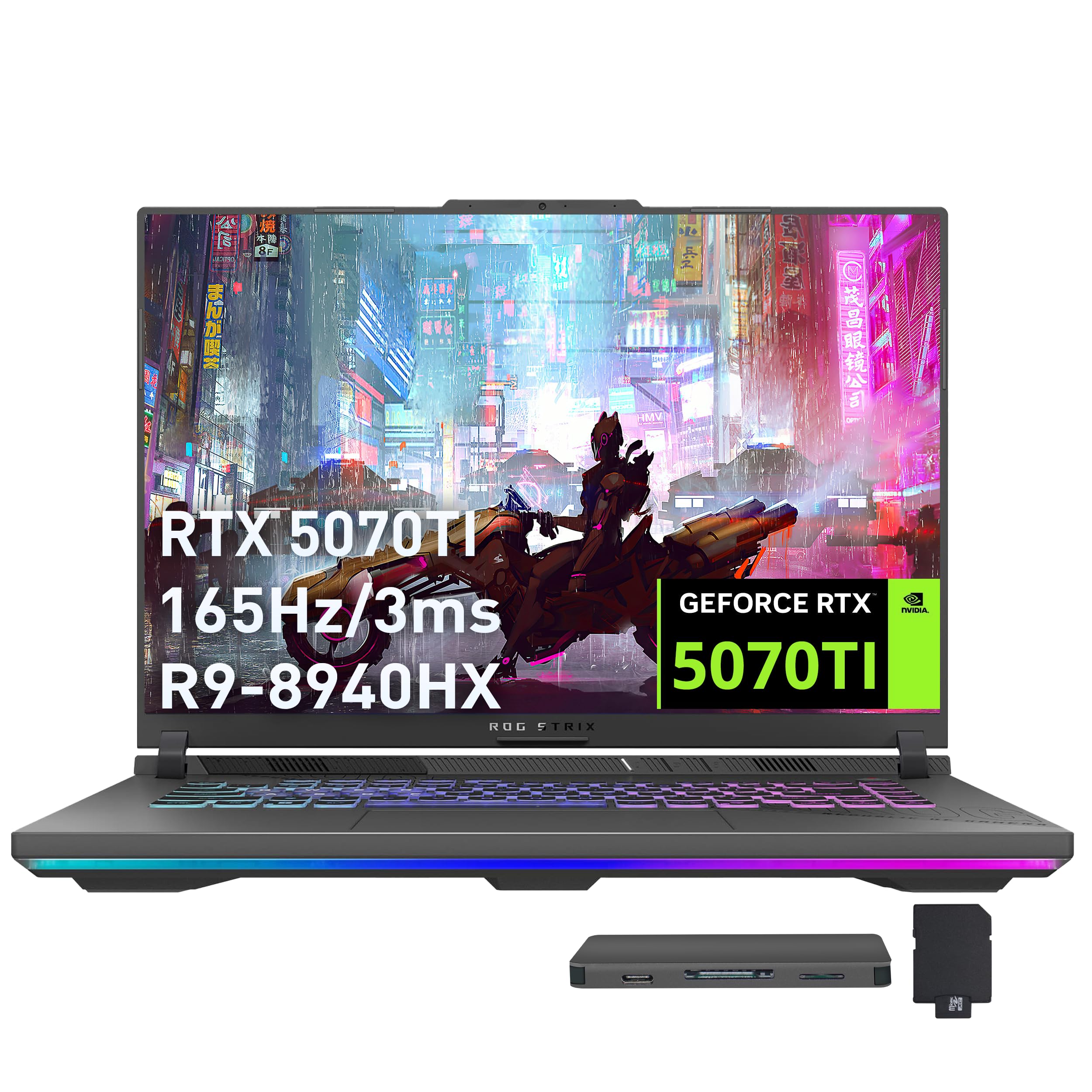 ASUS ROG Strix G16 Gaming Laptop, GeForce RTX 5070 Ti 12GB GDDR7