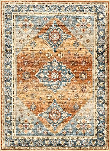 Miniatura 122 de Alfombras de área de 8 x 10 pies para sala de estar, vintage lavable con parte trasera antideslizante, resistente a las manchas, alfombra de área