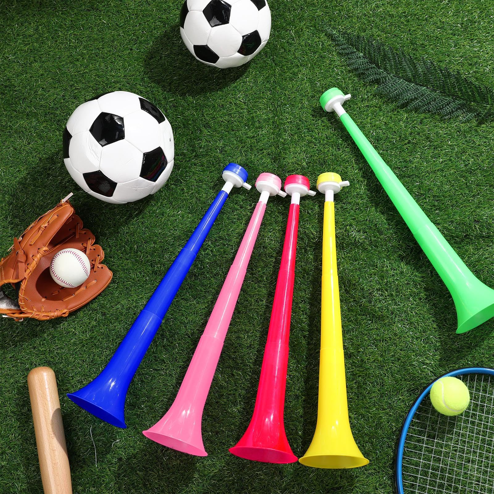 Lot de 6 trompettes en plastique pour corne de stade Rose 53,3 cm