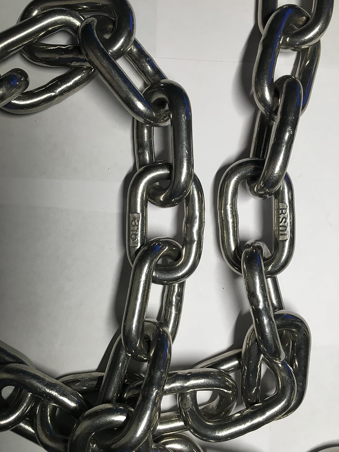 US STAINLESS 5/16" by 10' US Stainless Stainless Steel 316 Anchor Chain 5/16" or 8mm By 10 Foot Long with Bow Shackles