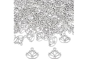 SUNNYCLUE 100PCS Lotus Charms Chakra Charms Lotus Flower Energy Charm