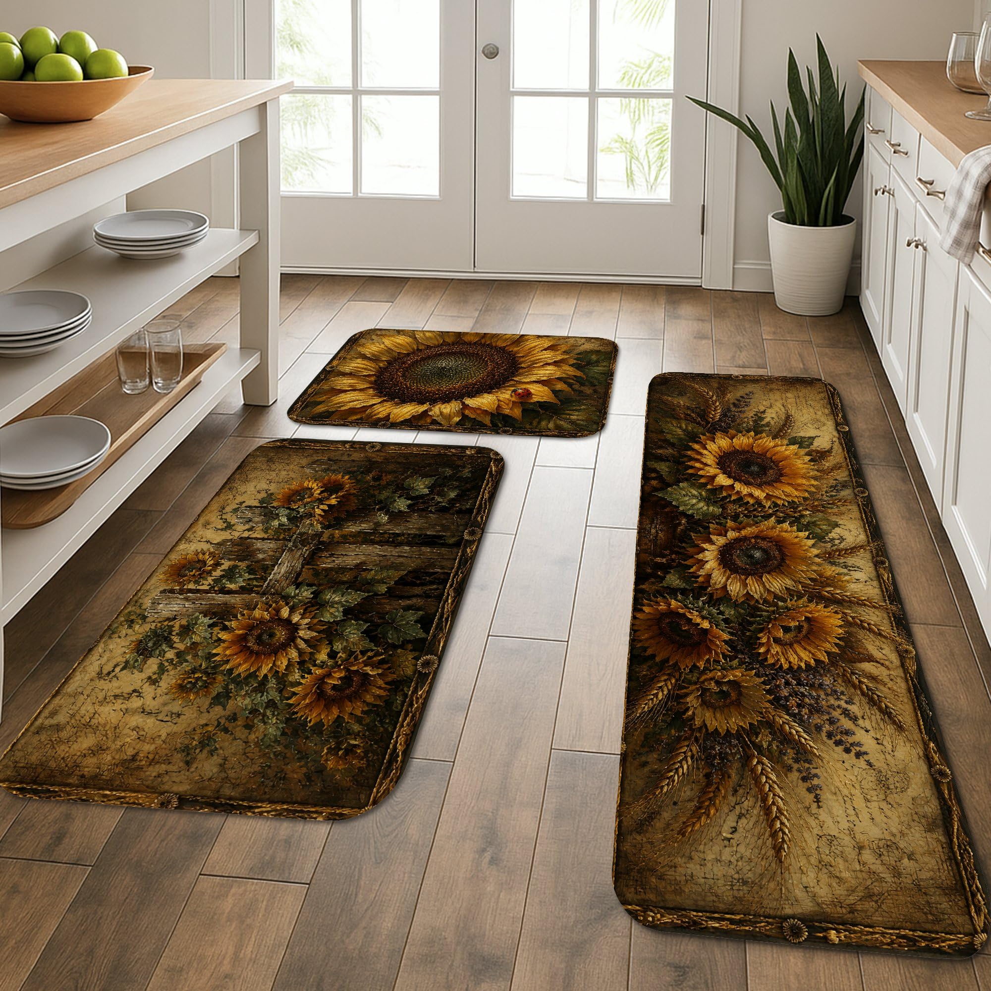 Tapis de cuisine vintage confortable et lavable pour évier et salle de bain