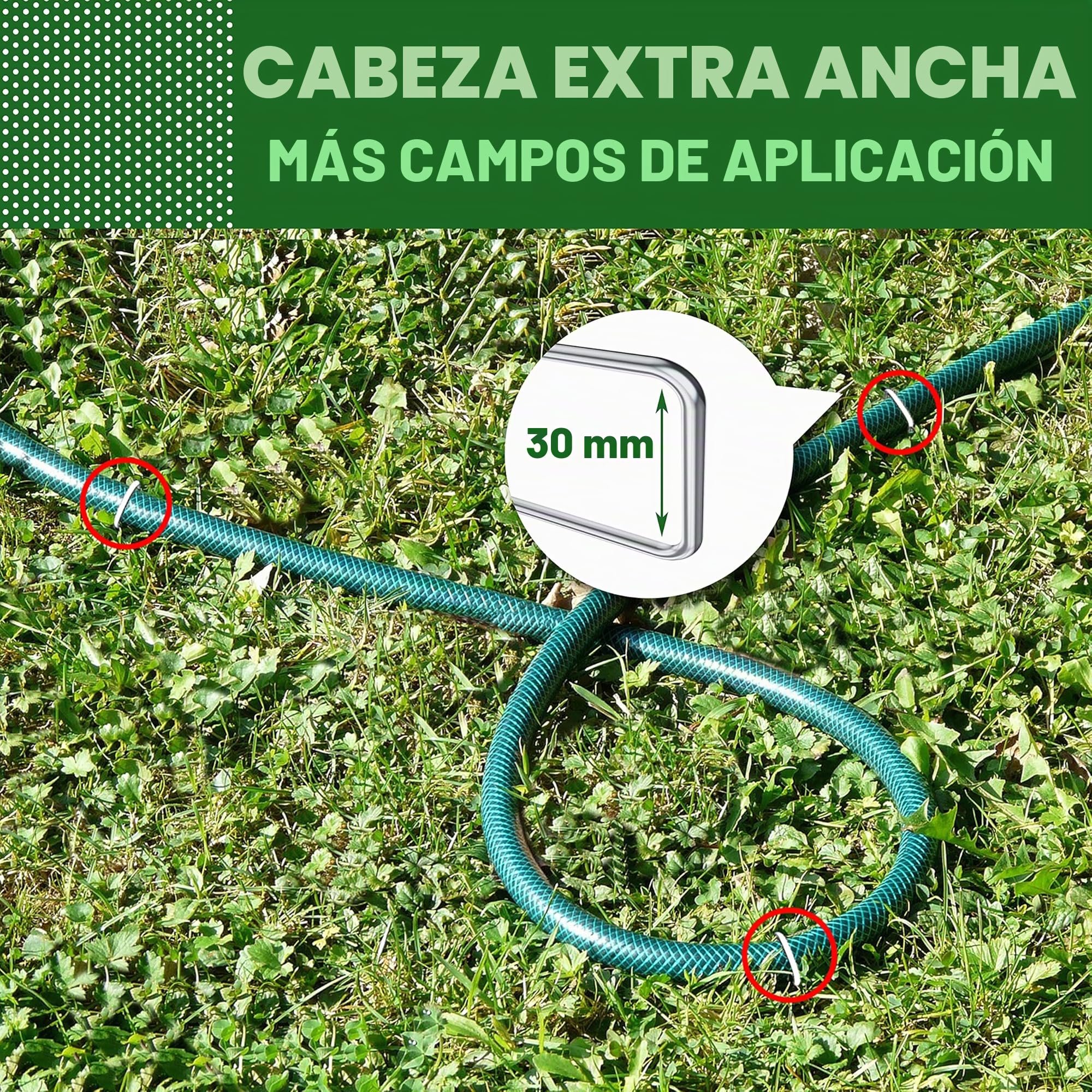 GardenGloss Grapas de Sujeción de Acero Galvanizado (100 Piezas) - Anclaje de Suelo Robusto para Malla Anti-maleza, Malla de jardín & Acampada - 150 MM de Largo, 25 MM de Ancho, Ø 3 MM