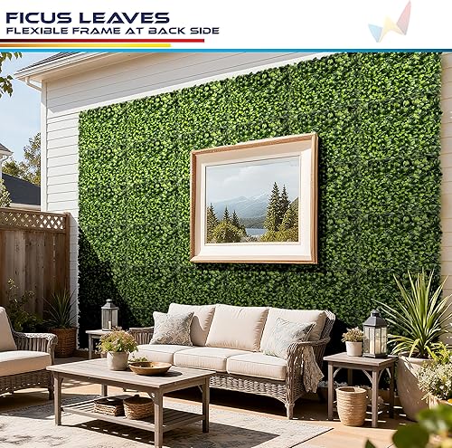 Miniatura 90 de Windscreen4less 6 paneles artificiales de boj de 20 x 20 pulgadas, seto topiario, plantas, hierba, pantalla de privacidad para exteriores, Boj