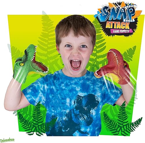 Miniatura 2 de Snap Attack - T-Rex de Deluxebase. Títeres de mano para niños. Juguetes elásticos de marionetas de mano jurásicos que hacen grandes juguetes de TDAH