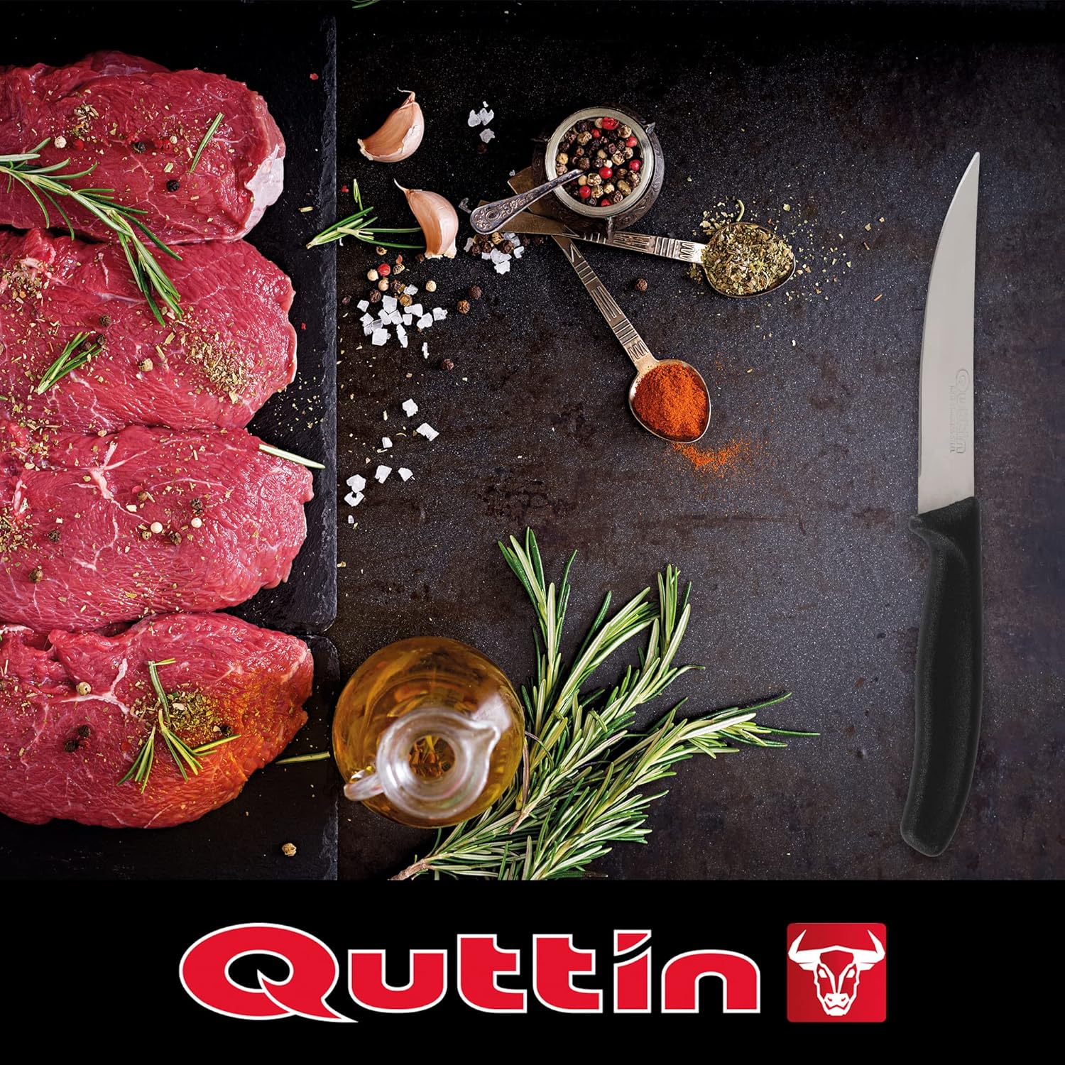 Quttin Knife set black (6 pieces)