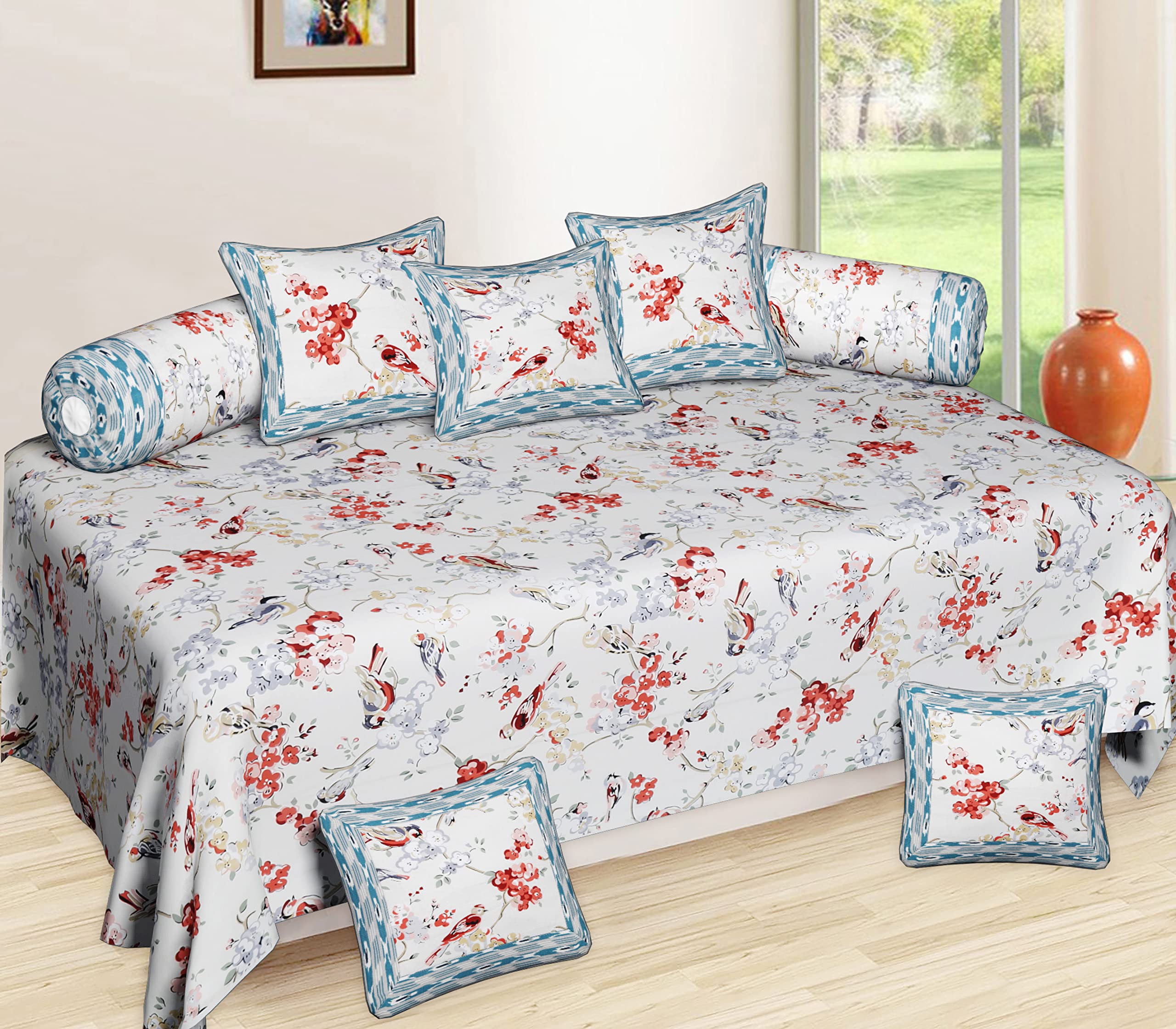 ECOM Studio - Cotton DIWAN Set (White-Blue)-image-33