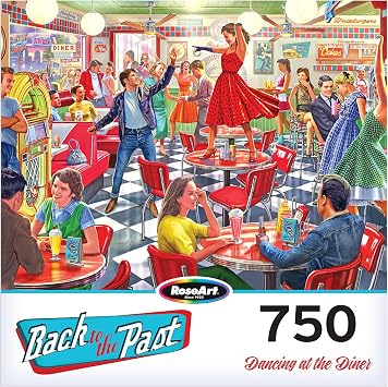 RoseArt - Back to The Past - Dancing at The Diner - 750 Piece Jigsaw Puzzle for Adults