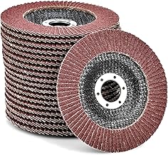 HATANSE Pack of 10 Flap Discs ø 125 mm x 22.2 mm Grain Flap Discs 60 Sanding Discs for Stainless Steel, Metal and Wood