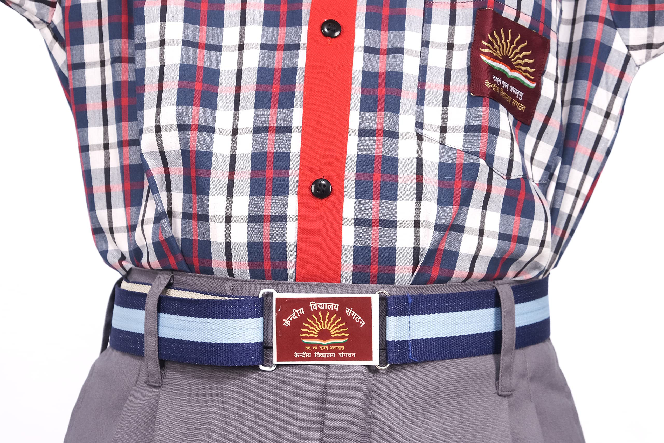 Enterprise Kendriya Vidalaya Belt with Metal Buckel KV Logo with adjustable facility, Pack of 3-image-23