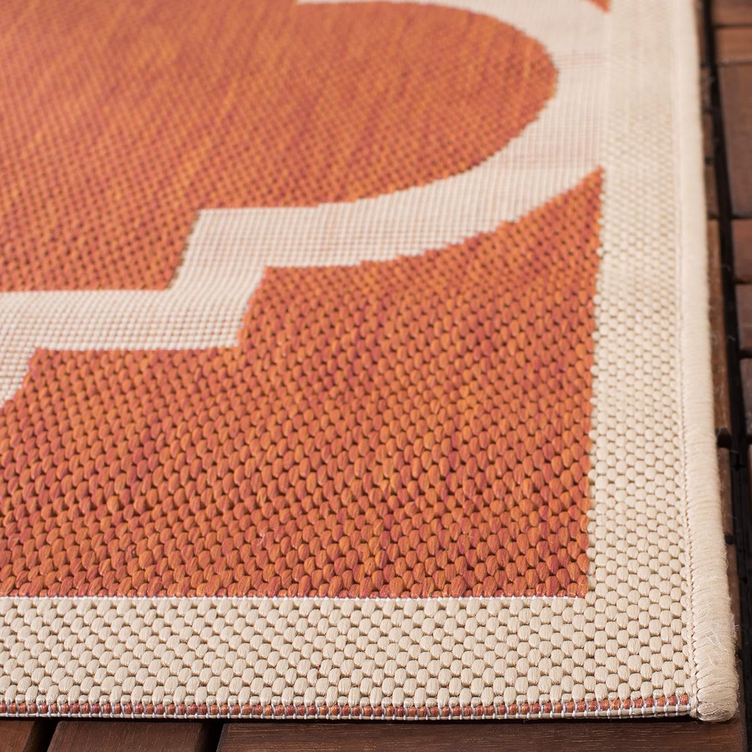 SAFAVIEH Washable Rug Outdoor Courtyard Collection - 2'7" x 5', Terracotta, Non-Shedding & Easy Cleaning, Ideal for Patio, Backyard, Mudroom (CY6243-241)