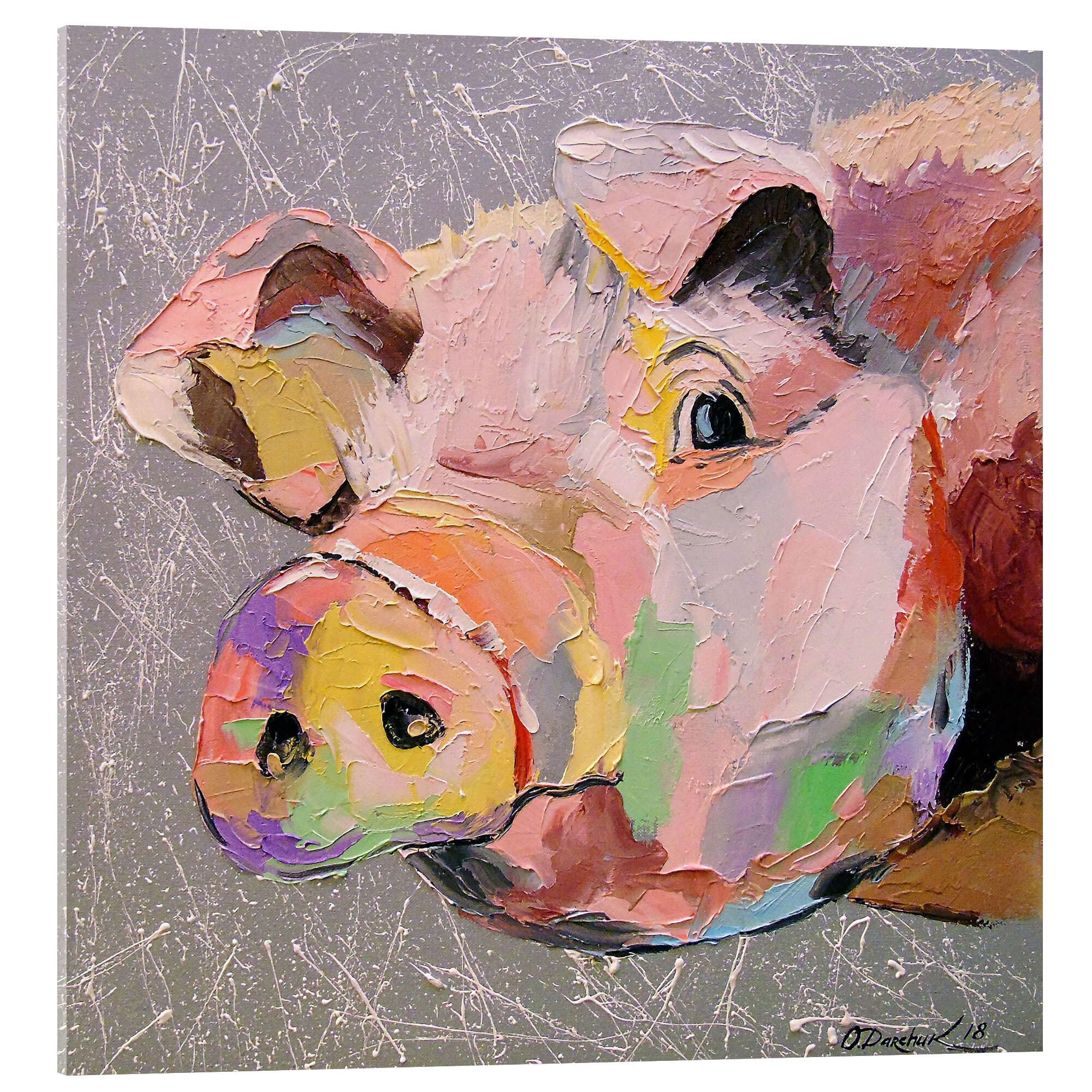 Posterlounge Schwein Acrylglasbild | 40 x 40 cm von Olha Darchuk Wandbilder Wanddeko