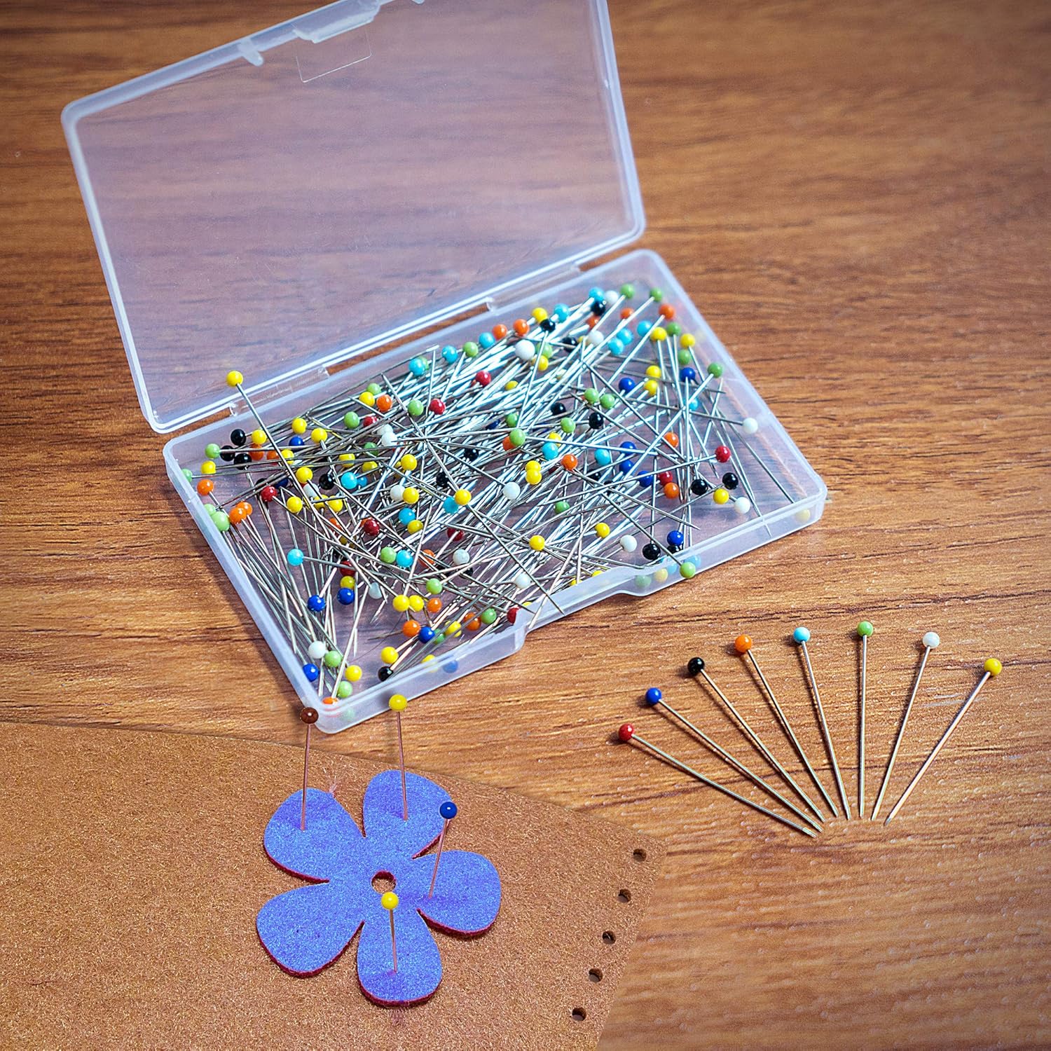 Sewing Pins 200pcs 1.5 Inch Straight Corsage Colored Pearl Head Stick Pins for Quilting, Fabric, Silk, Dressmaker & Decoration – Straight Multi-Purpose Ball Pins