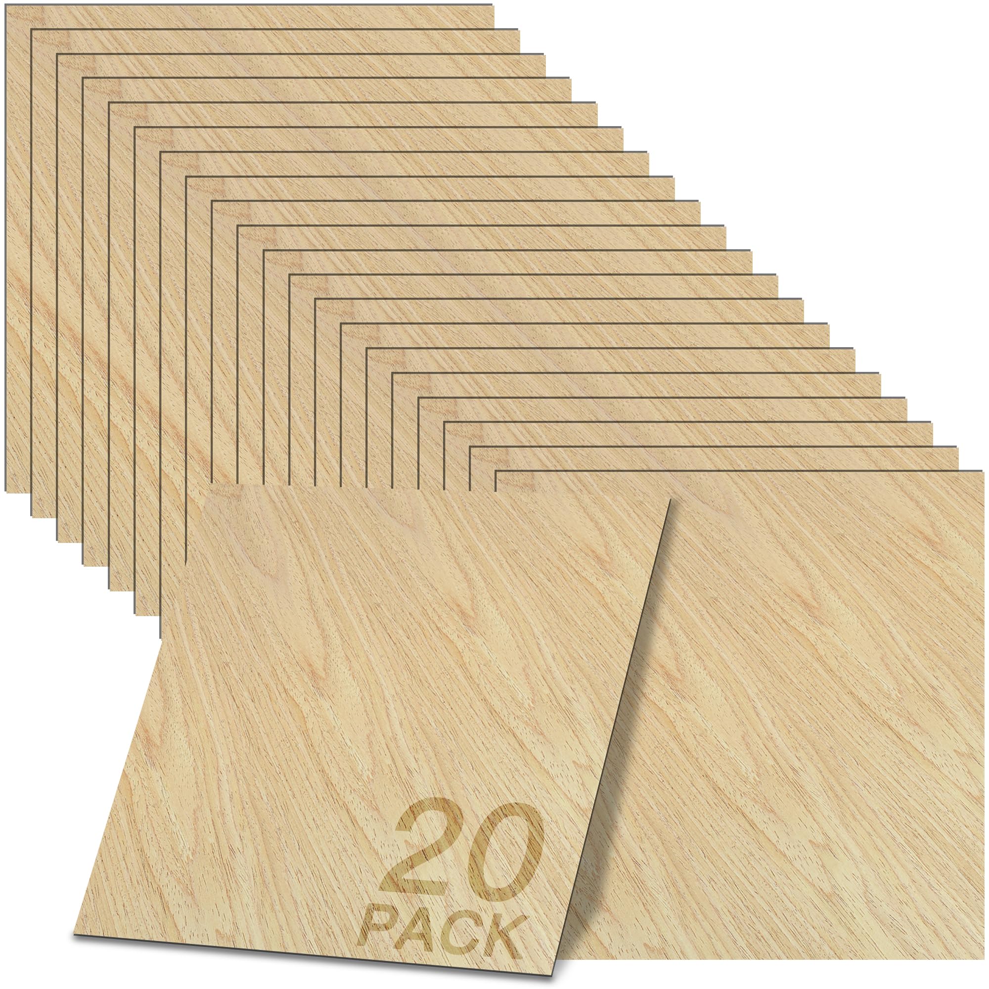 GSCIT Club 20 PCS Oak Wood Veneer, 12 inch x 12 inch Wood Edge Banding Pre-glued Flexible, Veneer Tape Banding for Cabinet Repair Furniture Restoration — image 1