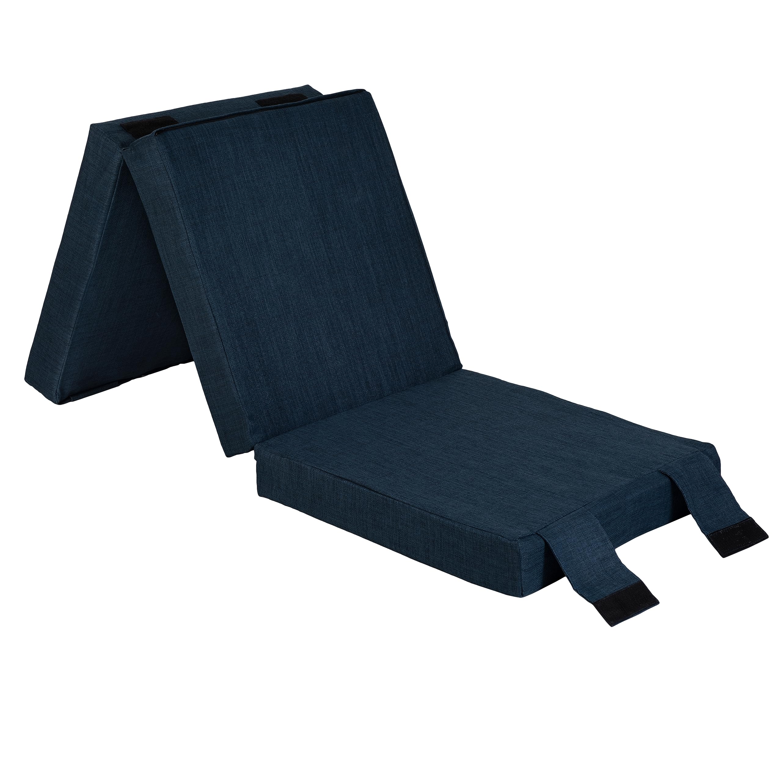 Loft 25 Matelas Pliant en Mousse Portable pour literie Simple | Poignées de Transport | Revêtement Effet Lin | Chambre à Coucher pour invités | Se replie pour Le Rangement (Minuit)
