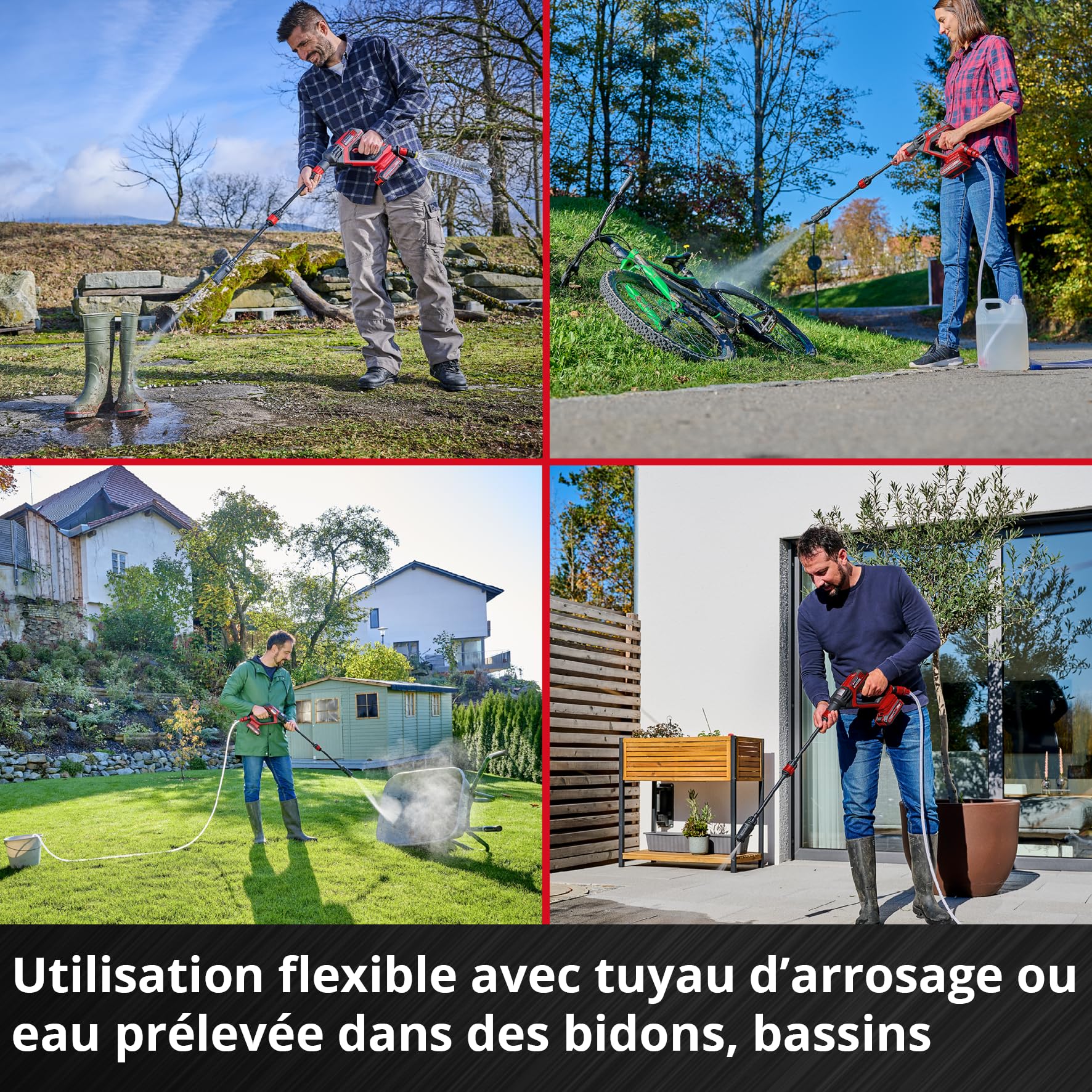 Einhell Pistolet-Nettoyeur Moyenne Pression sans Fil HYPRESSO 18/24-1 Power X-Change (18 V, 24 Bar, Nettoyage et arrosage Mobiles, débit de 240 l/h, Accessoires Inclus, sans Batterie ni Chargeur)